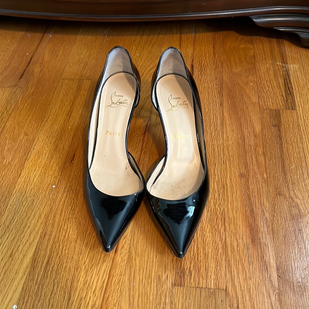 Christian Louboutin black patent d’Orsay heels